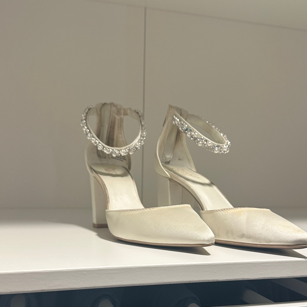 Elegant Cream Ankle Strap Heels